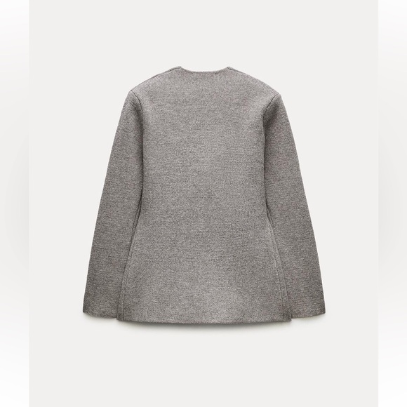 ZARA NWT WOOL BLEND PEPLUM KNIT BLAZER - Picture 9 of 9